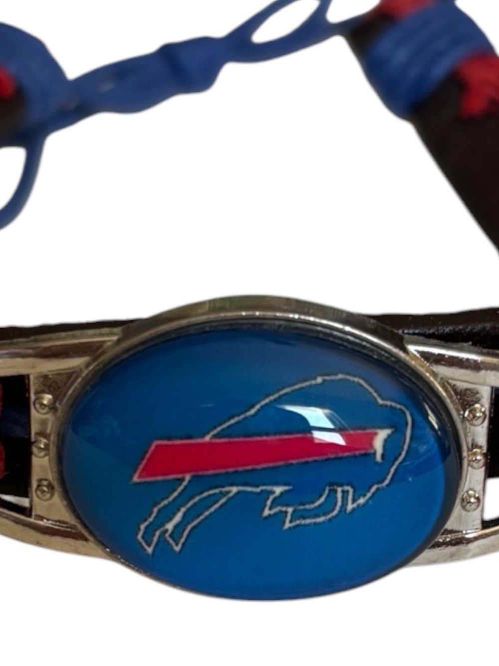 Buffalo Bills Blue Logo Leather Bracelet - NFL Team Wristband